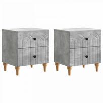 Šalia lovos spintelė 2 pcs Betono pilka 43 x 34,5 x 48 cm