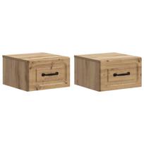 Sieninis naktinis staliukas su stalčių 2 pcs Artisano ąžuolo