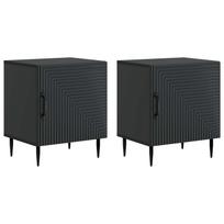 Šalia lovos spintelė 2 pcs Juoda 43 x 34,5 x 50 cm