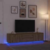 Televizoriaus spintelė su LED, artisano ąžuolas, 193,5x41x50 cm