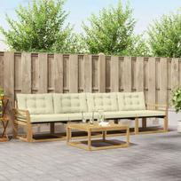 Lauko sofos komplektas 5 pcs Balta ir kreminė 79 x 79 x 37 cm
