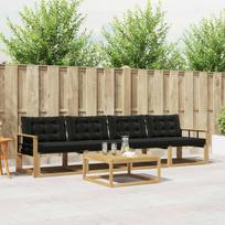 Lauko sofos komplektas 5 pcs Balta ir juoda 79 x 79 x 37 cm