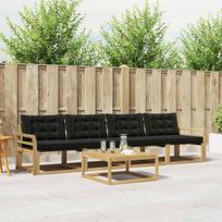 Lauko sofos komplektas 5 pcs Balta ir juoda 79 x 79 x 37 cm
