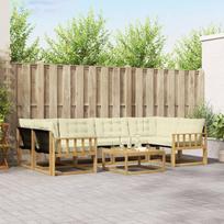 Lauko sofos komplektas 7 pcs Balta ir kreminė 79 x 79 x 37 cm