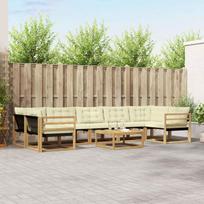 Lauko sofos komplektas 8 pcs Balta ir kreminė 79 x 79 x 37 cm