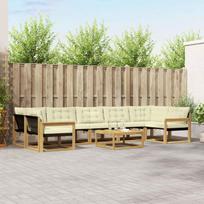 Lauko sofos komplektas 8 pcs Balta ir kreminė 79 x 79 x 37 cm