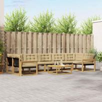Lauko sofos komplektas 8 pcs Balta ir kreminė 79 x 79 x 37 cm