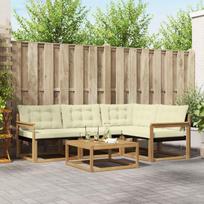 Lauko sofos komplektas 5 pcs Balta ir kreminė 79 x 79 x 37 cm