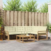 Lauko sofos komplektas 5 pcs Balta ir kreminė 79 x 79 x 37 cm