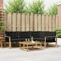 Lauko sofos komplektas 5 pcs Balta ir juoda 79 x 79 x 37 cm
