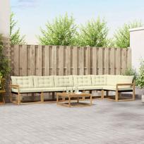 Lauko sofos komplektas 7 pcs Balta ir kreminė 79 x 79 x 37 cm