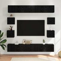 TV spintelių komplektas 8 pcs 100 x 30 x 30 cm Juodojo ąžuolo