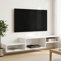 Sieninis televizoriaus stovas Sieninis Balta 150 x 28 x 26 cm