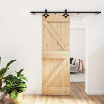 Slankios durys Natūrali ir juoda 70 x 210 cm