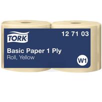 Pramoninis popierius TORK BASIC, 1 sl., W1, 23.5 cm x 1190 m, geltona sp.