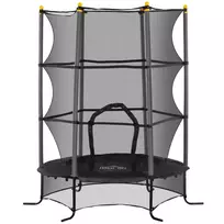 Vaikiškas batutas su apsauginiu tinklu Ø163 cm, 3-10 metų vaikams, maks. apkrova 50 kg, juodas