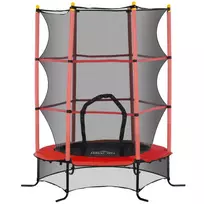 Vaikiškas batutas su apsauginiu tinklu Ø163 cm, 3-10 metų vaikams, maks. apkrova 50 kg, raudonas