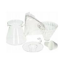 Hario Hario - V60 Glass Brewing Kit - Zestaw szklany dripper + serwer + filtry | S-VGBK-02-T | 4977642151376
