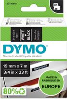 DYMO D1 tape, 19 mm, white lettering on black background, 7 m (S0720910)