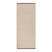 Rankų darbo raudonos spalvos/smėlio spalvos iš vilnos kilimas 80x170 cm Lenu – noo.ma