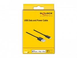 Delock USB data and charging cable for iPhone™, iPad™, iPod™ – black, 1 m
