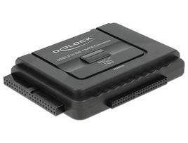 Delock USB 3.2 Gen 1 Converter, USB-A Male to SATA 22P + IDE 40P + IDE 44P Female (black, with backup function)