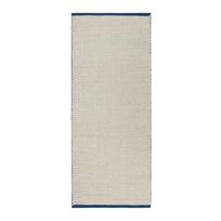 Rankų darbo mėlynos spalvos/smėlio spalvos iš vilnos kilimas 80x170 cm Lenu – noo.ma