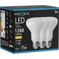 Mexen Nova 3x LED lemputė E27, R80, 12W, Šilta - 3000K, 1260 lm - L105-E27-1230-01x03