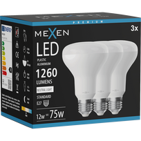 Mexen Nova 3x LED lemputė E27, R80, 12W, Neutrali - 4000K, 1260 lm - L105-E27-1240-01x03