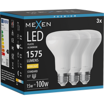 Mexen Nova 3x LED lemputė E27, R80, 15W, Šilta - 3000K, 1575 lm - L105-E27-1530-01x03