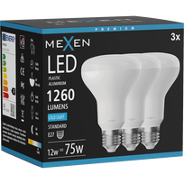 Mexen Nova 3x LED lemputė E27, R80, 12W, Šalta - 6500K, 1260 lm - L105-E27-1265-01x03