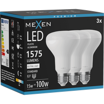 Mexen Nova 3x LED lemputė E27, R80, 15W, Neutrali - 4000K, 1575 lm - L105-E27-1540-01x03