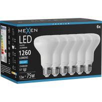 Mexen Nova 6x LED lemputė E27, R80, 12W, Šalta - 6500K, 1260 lm - L105-E27-1265-01x06