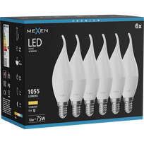 Mexen Nova 6x LED lemputė žvakė E14, C37, 10W, Šiltai balta - 3000K, 1055 lm - L106-E14-1030-01x06