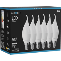 Mexen Nova 6x LED lemputė liepsna E14, C37, 10W, Neutralus - 4000K, 1055 lm - L106-E14-1040-01x06