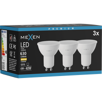 Mexen Nova 3x LED lemputė GU10, 6W, Šilta - 3000K, 630 lm - L107-GU10-0630-01x03