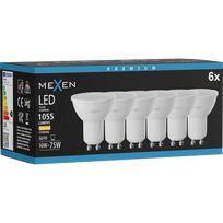 Mexen Nova 6x LED lemputė GU10, 10W, Šilta - 3000K, 1055 lm - L108-GU10-1030-01x06