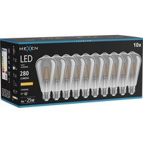 Mexen Vintis 10x LED gijų lemputė E27, ST64, 4W, Šilta - 2200K, 300 lm, dūmo - L152-E27-0422-70x10