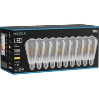 Mexen Vintis 10x LED filamento lemputė E27, ST64, 4W, Šilta - 2700K, 300 lm, dūminė - L152-E27-0427-70x10