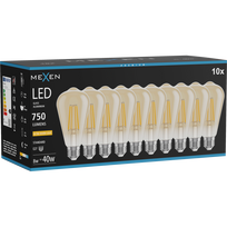 Mexen Vintis 10x LED siūlinė lemputė E27, ST64, 8W, Šilta - 2200K, 750 lm, gintarinė - L152-E27-0822-50x10