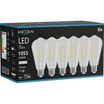 Mexen Vintis 6x LED siūlų lemputė E27, ST64, 8W, Neutrali - 4000K, 1055 lm, skaidri - L152-E27-0840-00x06