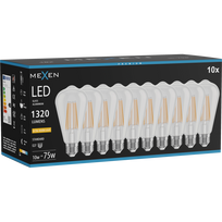 Mexen Vintis 10x LED filamentinė lemputė E27, ST64, 10W, Šilta - 2200K, 1320 lm, skaidri - L152-E27-1022-00x10