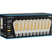 Mexen Vintis 10x LED gijos lemputė E27, ST64, 10W, Šilta - 2700K, 910 lm, gintarinė - L152-E27-1027-50x10