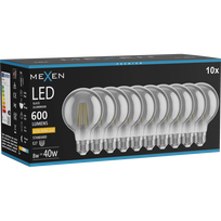 Mexen Vintis 10x LED siūlelio lemputė E27, G80, 8W, šilta - 2200K, 600 lm, dūmų spalva - L155-E27-0822-70x10