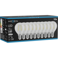 Mexen Vintis 10x lemputė filamentinė LED E14, G45, 2W, Neutrali - 4000K, 240 lm, skaidri - L156-E14-0240-00x10