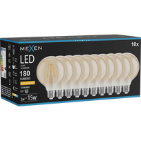 Mexen Vintis 10x LED gijimo lemputė E27, G95, 2W, Šilta - 2200K, 180 lm, gintaro - L157-E27-0222-50x10