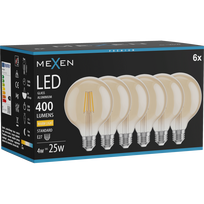 Mexen Vintis 6x LED siūlinė lemputė E27, G95, 4W, Šilta - 2700K, 400 lm, ambra - L157-E27-0427-50x06