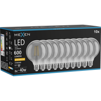 Mexen Vintis 10x LED siūlo lemputė E27, G95, 8W, Šilta - 2200K, 600 lm, dūminė - L157-E27-0822-70x10