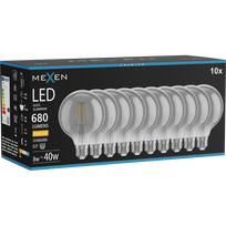 Mexen Vintis 10x kaitinimo siūlelio LED lemputė E27, G95, 8W, Šilta - 2700K, 680 lm, dūminė - L157-E27-0827-70x10