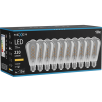 Mexen Vintis 10x LED kaitrinė lemputė spiralė E27, ST64, 4W, Šilta - 2200K, 220 lm, dūminė - L162-E27-0422-70x10